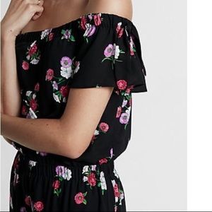 Express Brand New Floral Off Shoulder Jumpsuit